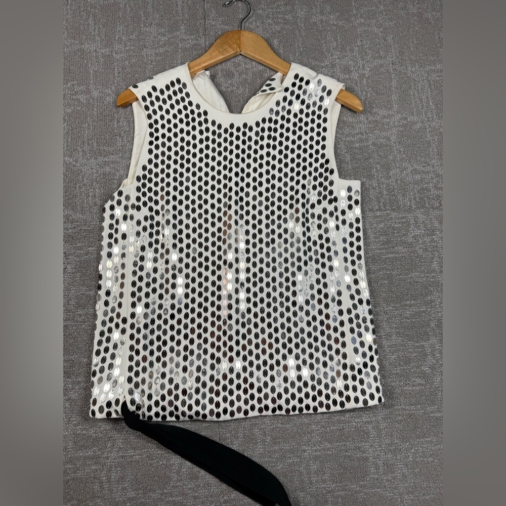 Narciso Rodriquez Metal Sequence Blouse Top Women Size 42 Made In Italy